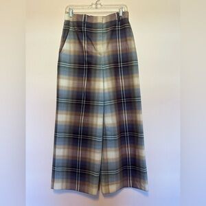 COS plaid wide-leg wool-blend pants